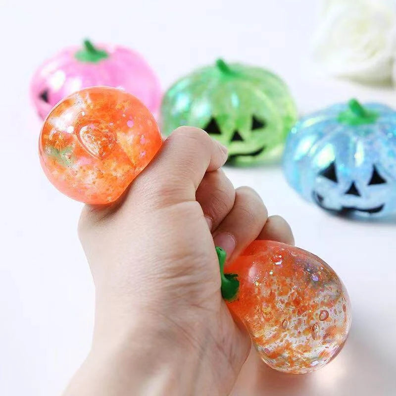 2026 Christmas Maltose Squishy Sequins Glitter Pumpkin Squeeze Balls Anti-stress Slow Rebound Pinch Toy Halloween Party Favors