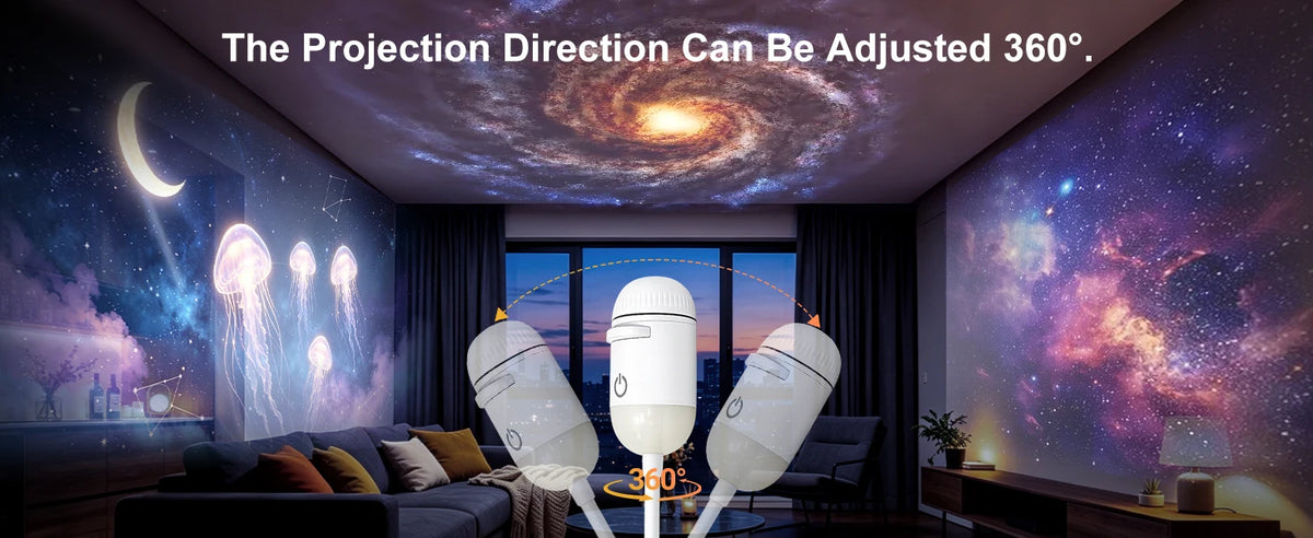 Mini Galaxy Star Projector 2 in 1 Night Light Home Background Atmosphere Light Bedroom Car Space Decor Party Children's Gift