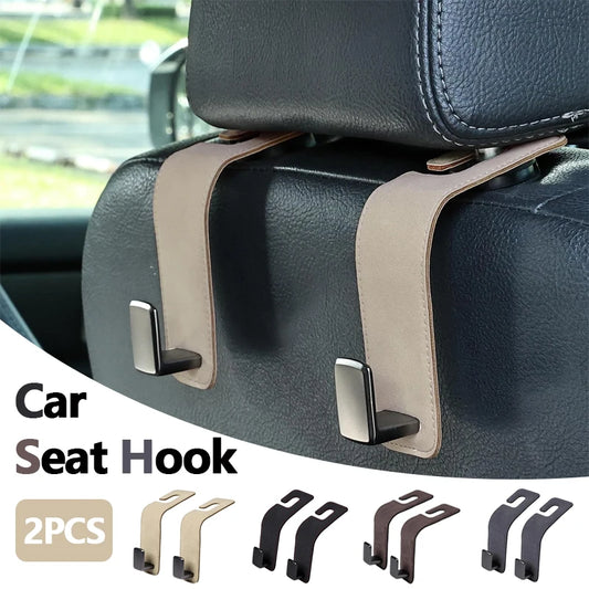 Universal 2PCS Car Seat Headrest Hook Metal Back Seat Hooks Hanger Interior Storage Organizer for Purse Handbag Coat Grocery Bag