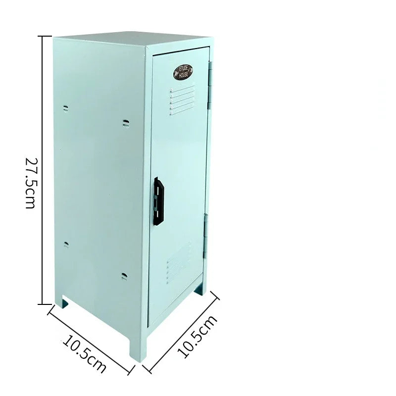 Iron Storage Box Dormitory Storage Cosmetics Paper Money Keys Bank Cards and Other Desktop Small Items Mini Locker Cabinet