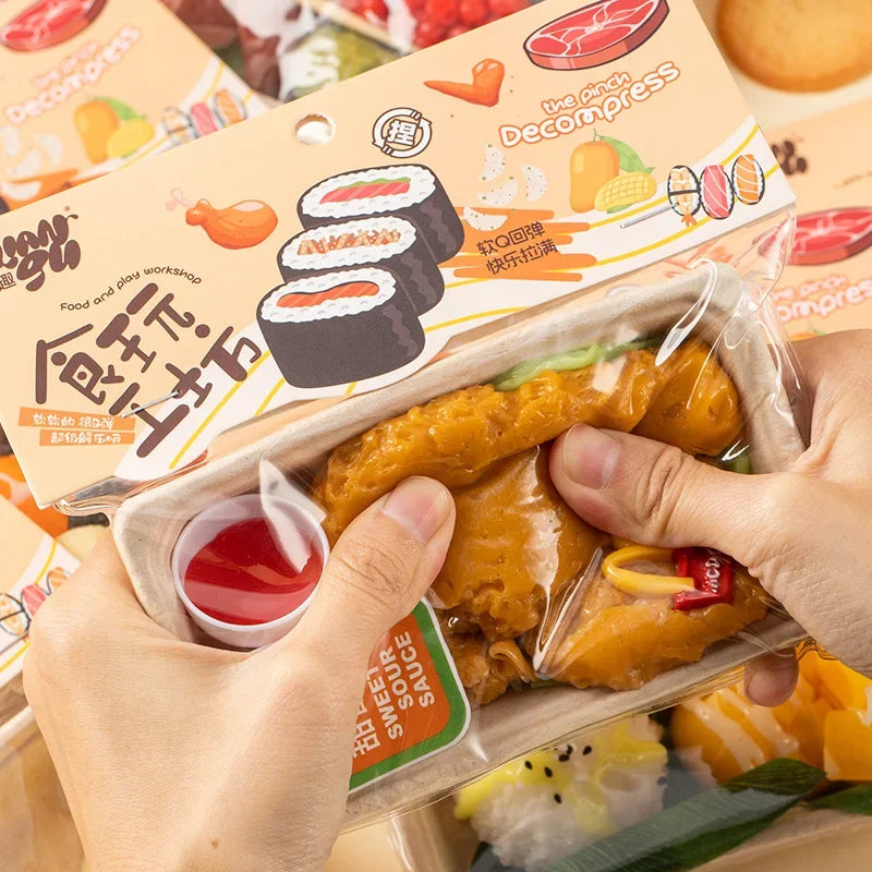 Squishy Food Simulation Fried Chicken Taba Squishy Toys Dumpling Sushi Mochi Squishy Stress Toy Squeeze Fidget Squish Gift