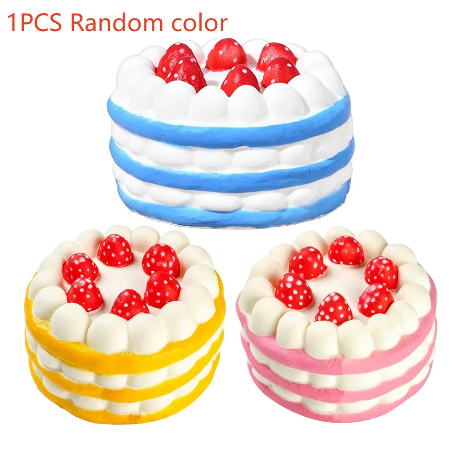 Slow-Rising Strawberry Cake Squish Y Toy, Sensory Fidget For Kids Stress Relief Squeeze Toy, Party Favors For Home School Office