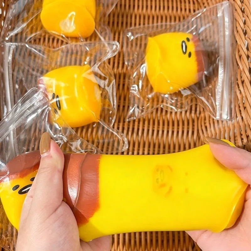 Squsihy Taba Fluid Printed Caramel Pudding Squeeze Toy Egg-shaped Squishy Toy Cute Slow-Rebound Egg Stress Relief Fidget Toy