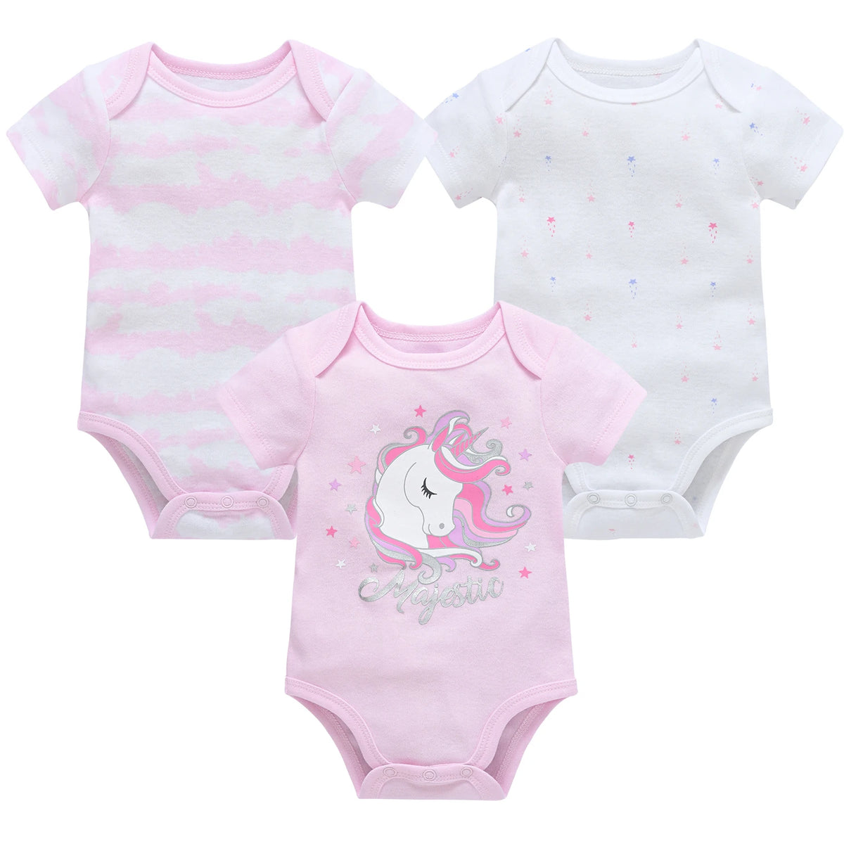 Kavkas 3 Pcs/lot Baby Boy Bodysuit 100% Cotton Short Sleeve Newborn Girls Clothes Summer Infant Clothing