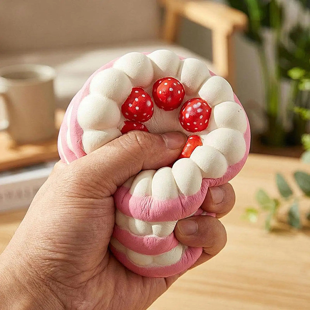 Slow-Rising Strawberry Cake Squish Y Toy, Sensory Fidget For Kids Stress Relief Squeeze Toy, Party Favors For Home School Office