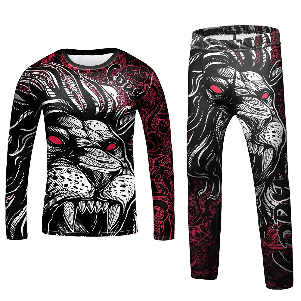 Compression Jersey MMA BJJ Fashion Boys Sets Baby Girl Clothing Set Kids Shorts Sports Bear Sweatshirt Pants 4Pcs Suits Outfits
