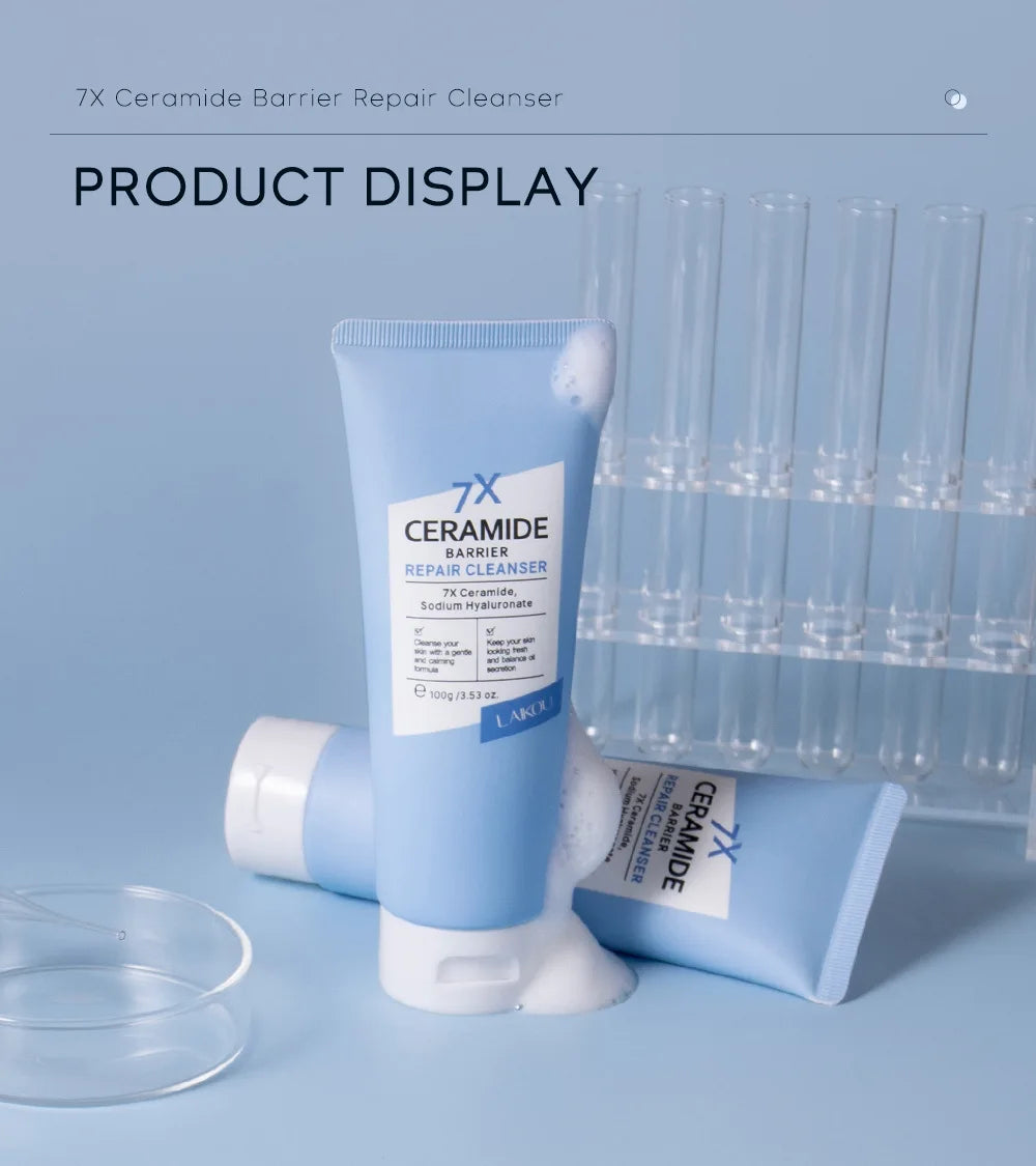 7X Ceramide Barrier Repair Facial Cleanser 100g,Deep Cleaning Oil Control Face Cleanser,Moisturizer  Nourish Korean Cosmetics