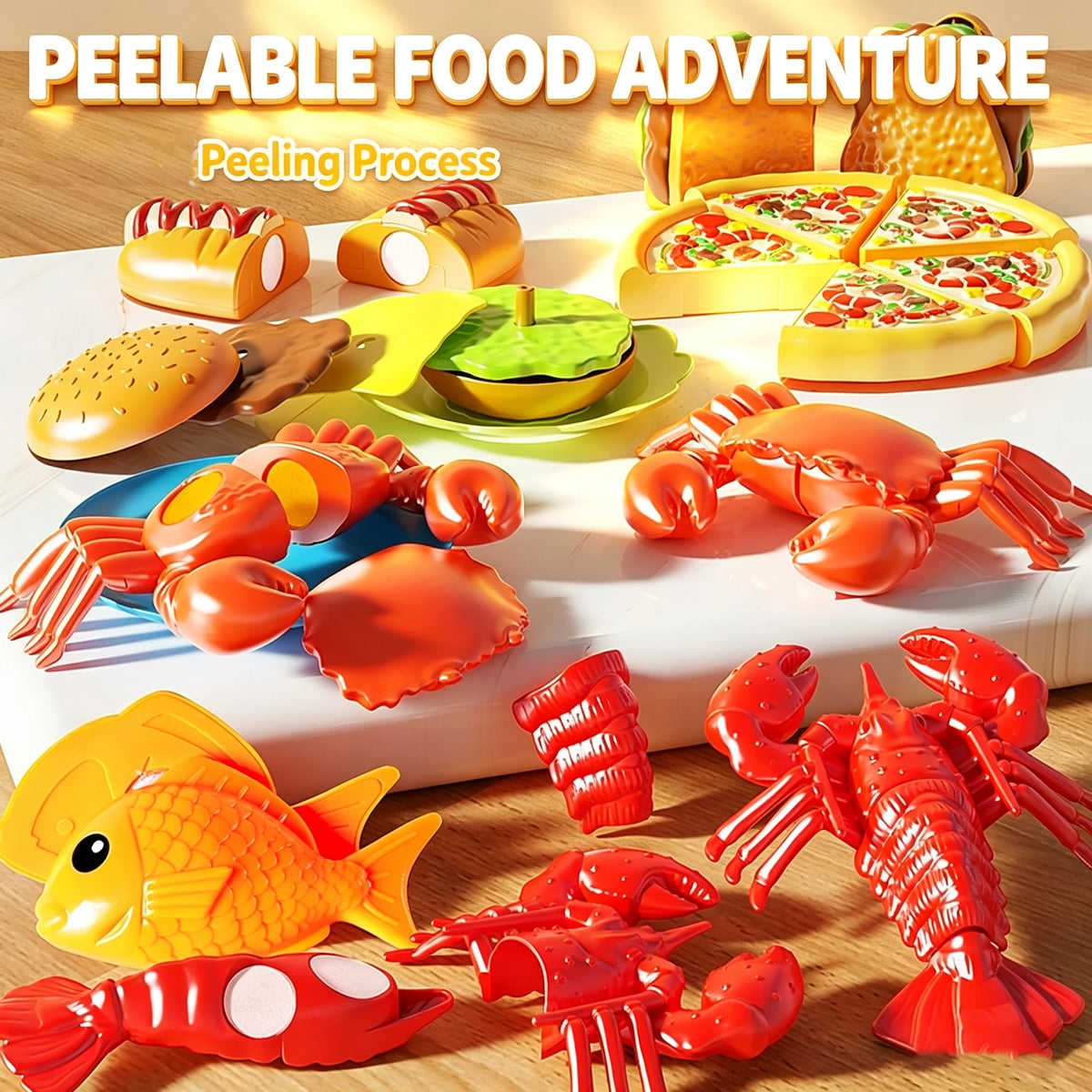 Kids Kitchen Pretend Toys Cutting Play Food Toy for Fruit Vegetables with Storage Box Early Educational Toy for Boys Girls Gifts