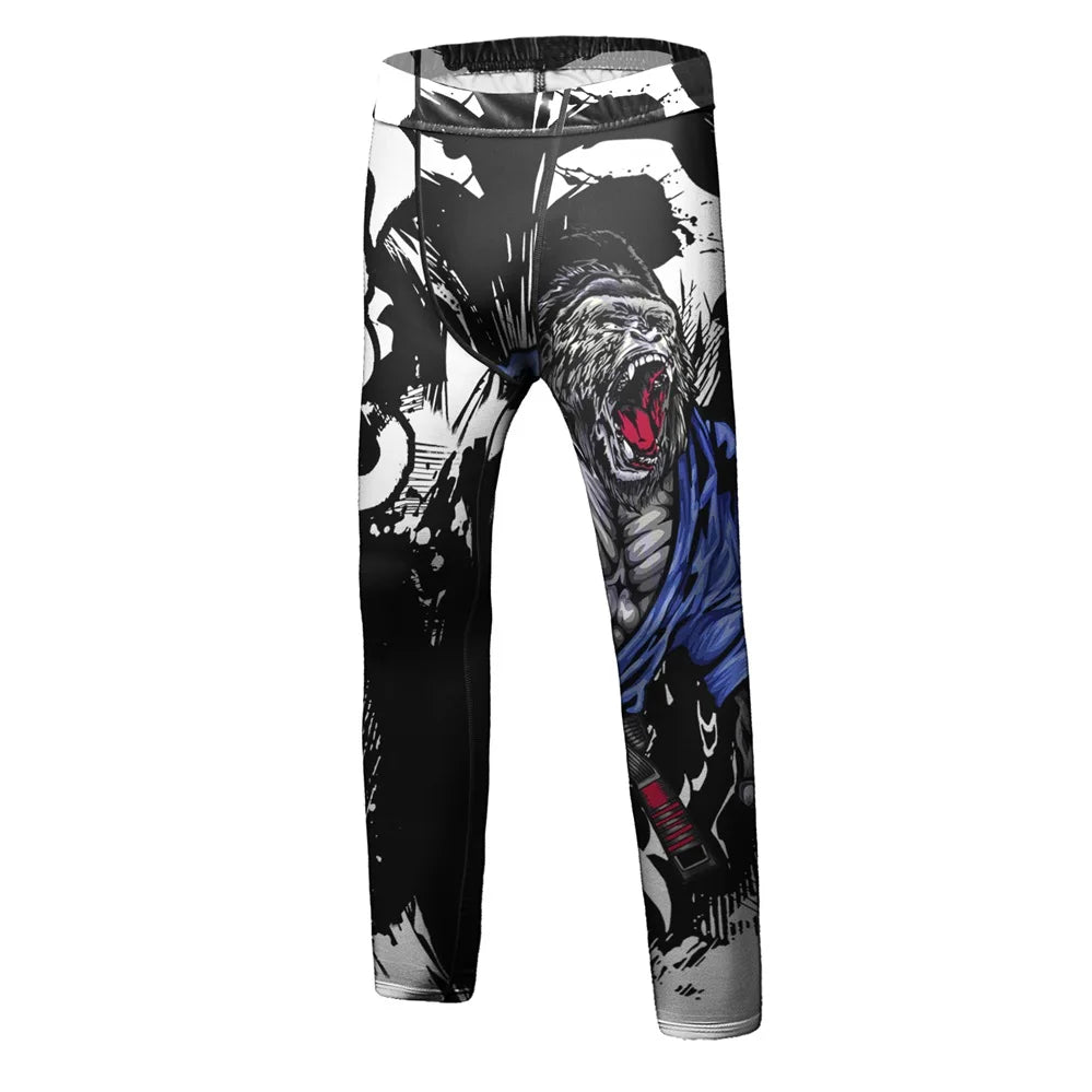 Compression Jersey MMA BJJ Fashion Boys Sets Baby Girl Clothing Set Kids Shorts Sports Bear Sweatshirt Pants 4Pcs Suits Outfits