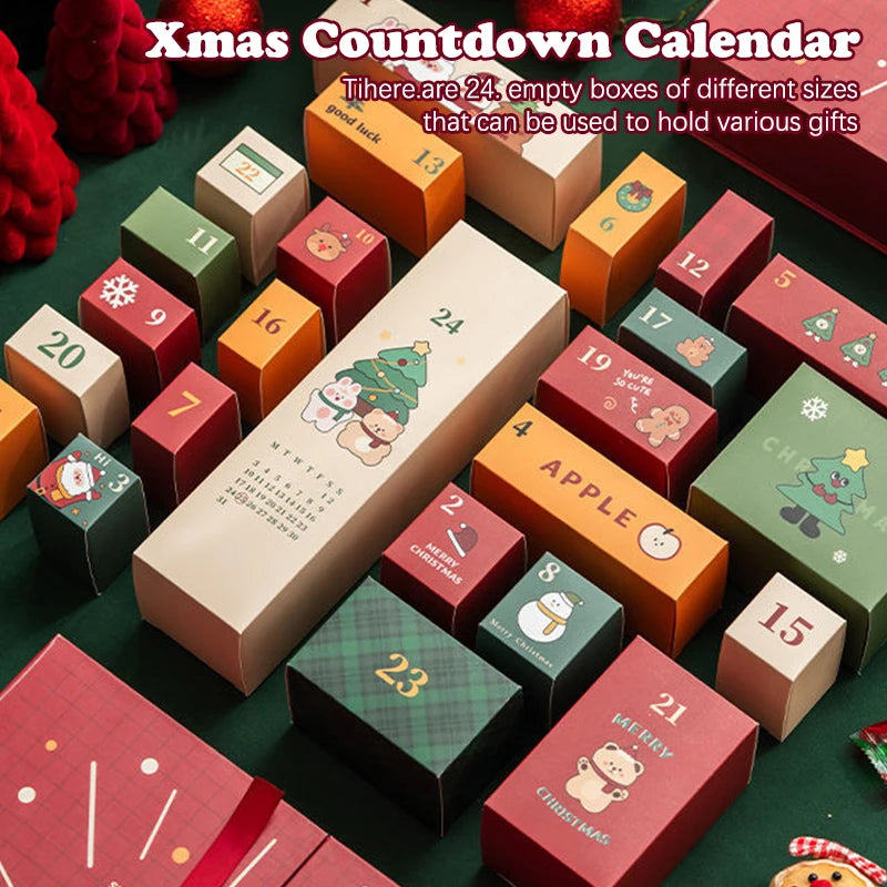 DIY Advent Calendar Christmas Countdown Calendars With 24 Cardboard Treasure Boxes Xmas Empty Countdown Calendar