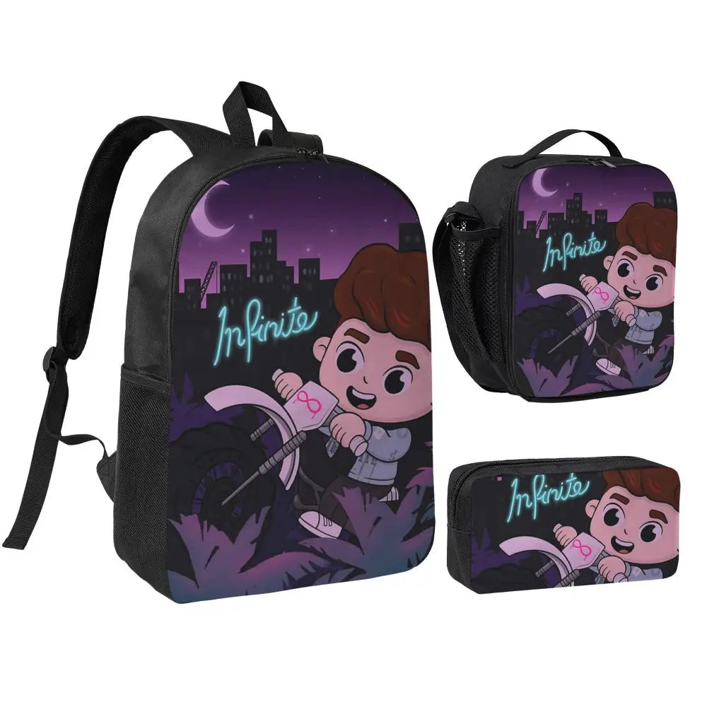 Caylus Backpack Student Boys Girls BookBag School Bag Computer Shoulder Bags 3ps Insulated Lunch Bag Pencil Case