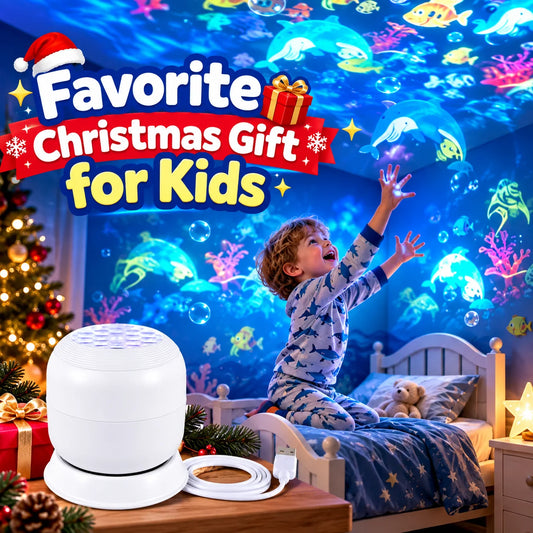 360° Rotating Galaxy Ocean Star Projector Night Light, Dynamic Projection Lamp, LED Ambient Light, Birthday Christmas Gift for K