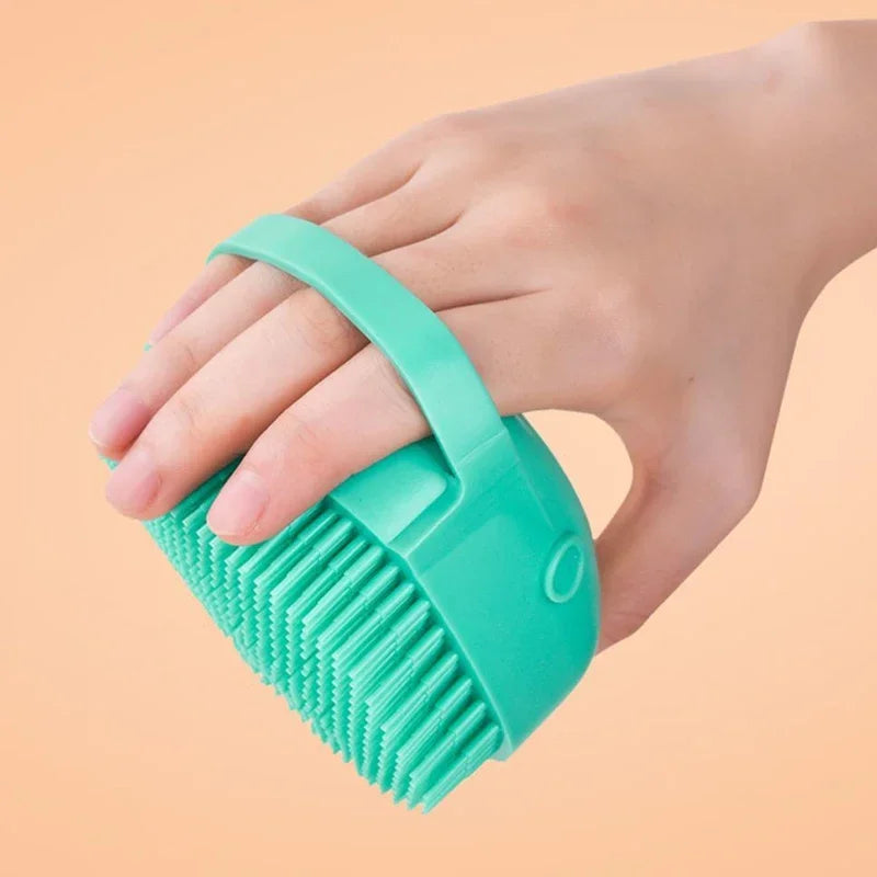 Pet Shampoo Massage Brush, Soft Silicone Grooming Comb for Dog Cat Bathing Shower Puppy Kitten Bathroom Accessories