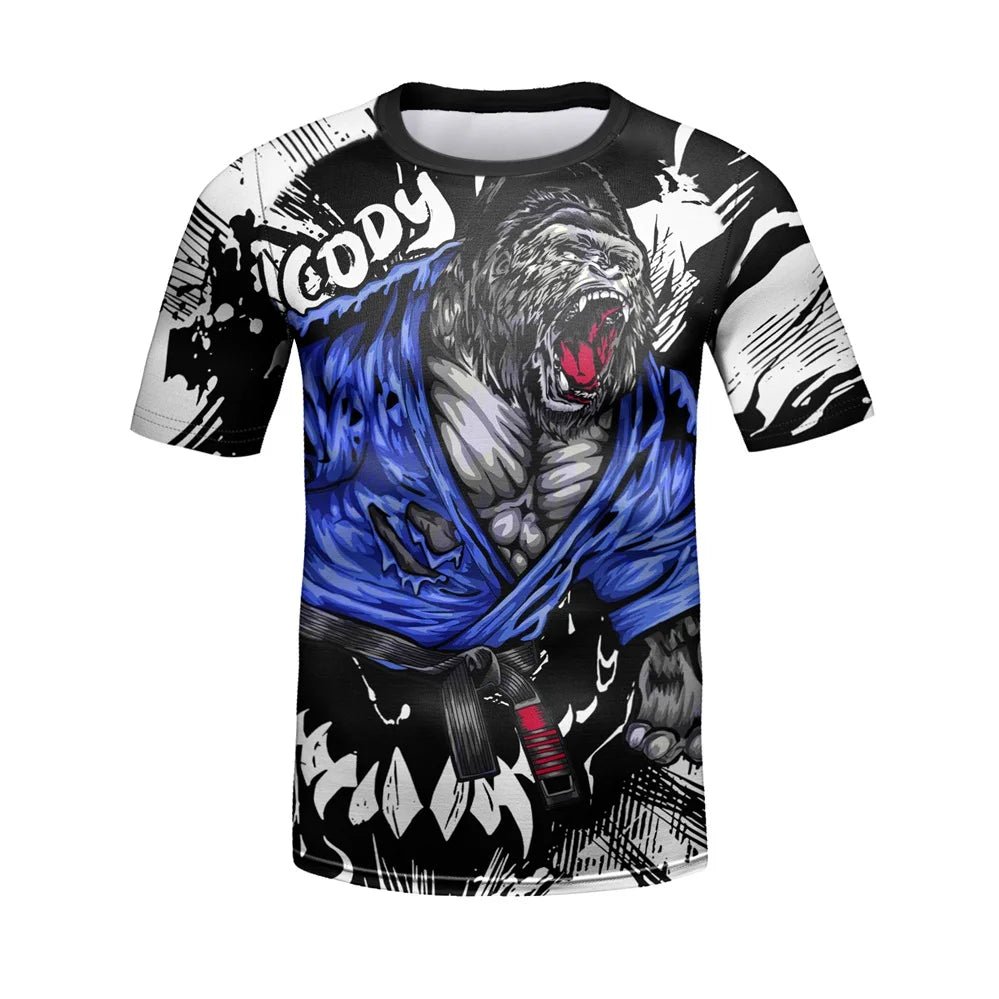 Compression Jersey MMA BJJ Fashion Boys Sets Baby Girl Clothing Set Kids Shorts Sports Bear Sweatshirt Pants 4Pcs Suits Outfits