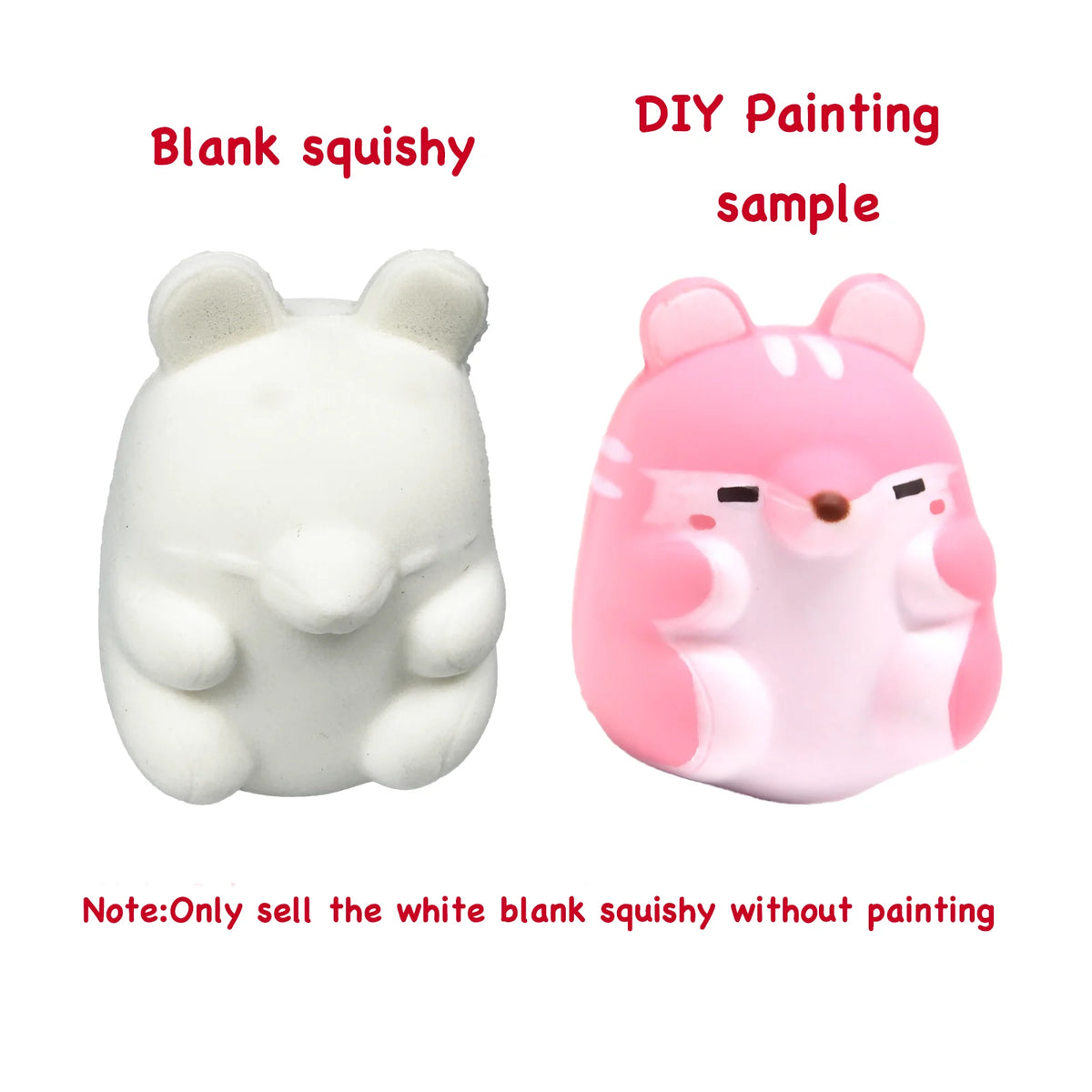 DIY Blank Squishy Toys,Slow Rise White Squishy Antistress Anxiety Anti Stress Relief Toys For Kids Children Painting ADHD Autism