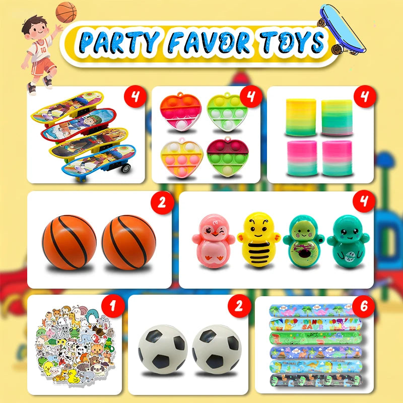 Kids Fidget Toys Party Favors Pack - Sensory Set Gifts with Stickers Goodie Bag Fillers Treasure Box Classroom Prizes for School