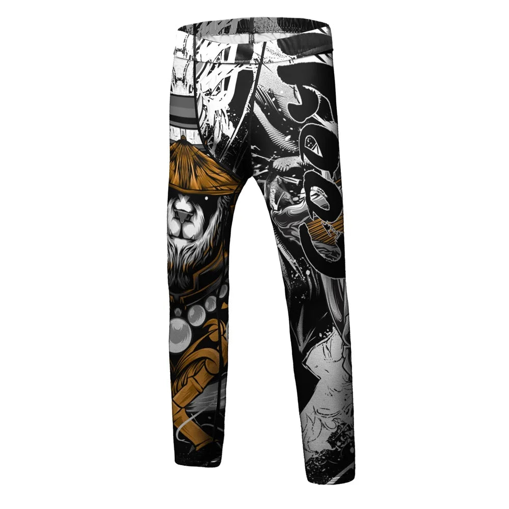 Compression Jersey MMA BJJ Fashion Boys Sets Baby Girl Clothing Set Kids Shorts Sports Bear Sweatshirt Pants 4Pcs Suits Outfits