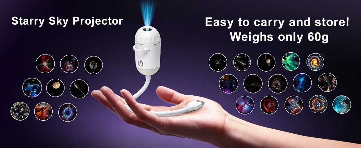 Mini Galaxy Star Projector 2 in 1 Night Light Home Background Atmosphere Light Bedroom Car Space Decor Party Children's Gift