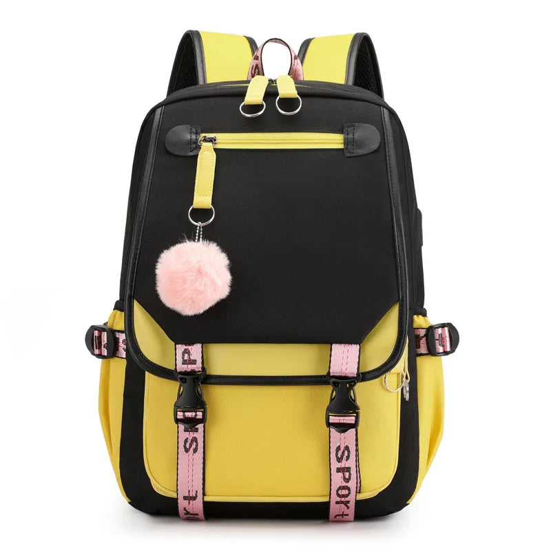 Fashion Women Men Rucksack Travel Bag Mochila Backpacks Teenager USB Charging Laptop Backpack