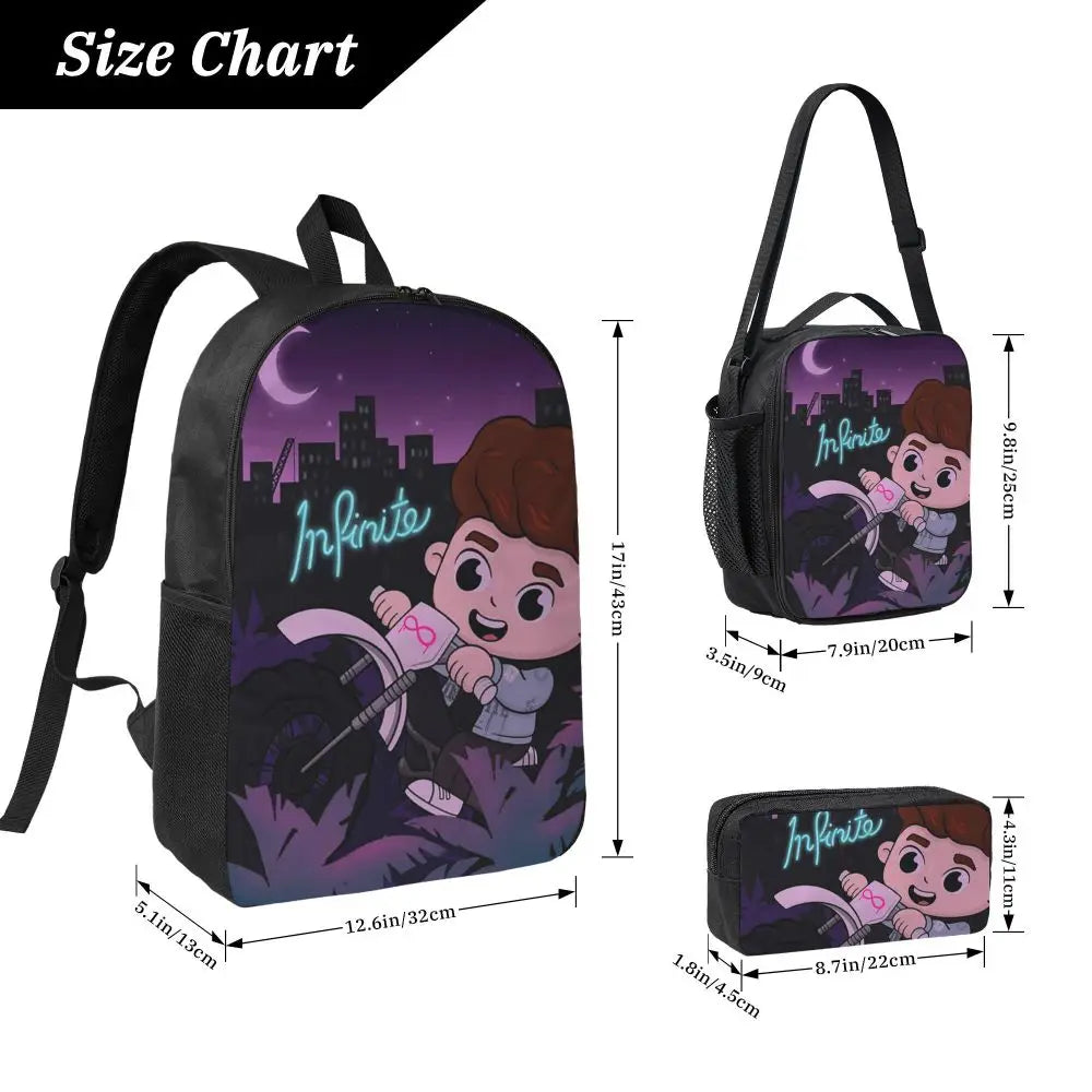 Caylus Backpack Student Boys Girls BookBag School Bag Computer Shoulder Bags 3ps Insulated Lunch Bag Pencil Case