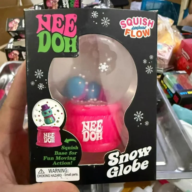 New NeeDoh Squish Flow Snow Globe Crunch Stress Relief Toy Squeeze Toy Nice Cube Sensory Toy for Adults Gifts
