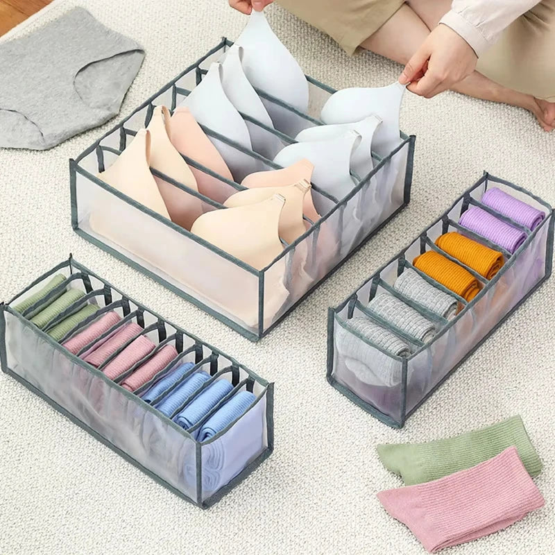 1pc Underwear Drawer Organizer Storage Box Foldable Closet Organizers Drawer Divider Storage Boxes For Underpants Socks Bra
