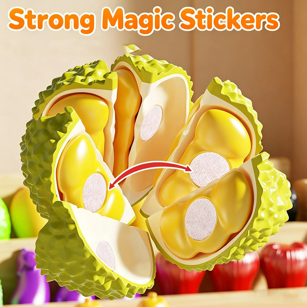 Kids Kitchen Pretend Toys Cutting Play Food Toy for Fruit Vegetables with Storage Box Early Educational Toy for Boys Girls Gifts