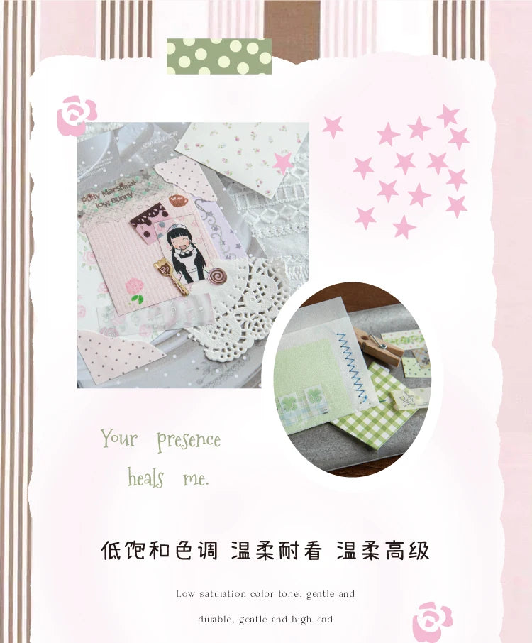 40pcs Plain Island Series Kawaii Basic Versatile Dual Material Hot Silver Stickers DIY Scrapbook Aesthetic Stationery Stickers