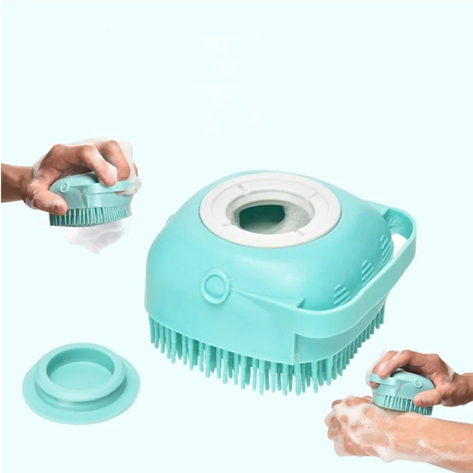 Pet Shampoo Massage Brush, Soft Silicone Grooming Comb for Dog Cat Bathing Shower Puppy Kitten Bathroom Accessories
