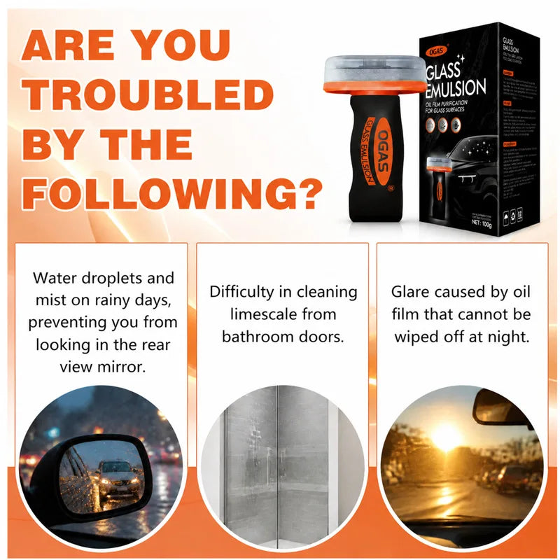 100g Car Windshield Glass Rain Repellent Glass Windshield Cleaner Anti Fog Anti-rain Car Oil Film Removal Hydrophobic Cleaner