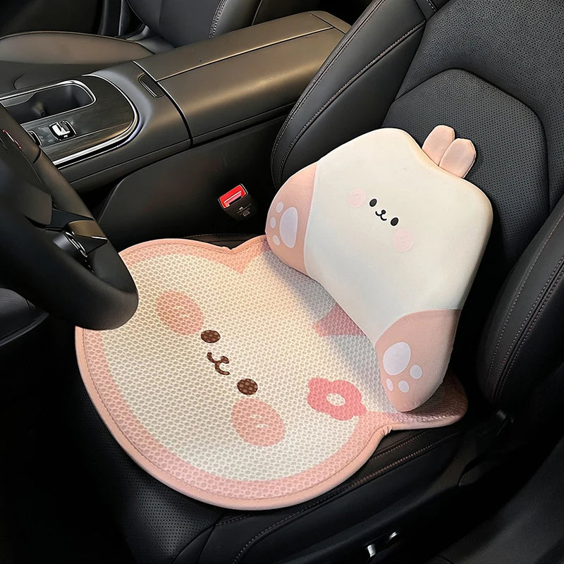 Cute Cartoon Women's Car Seat Cover Universal Auto Interior Accessories Fashion Anti Slip Breathable Girl Car Cushion Cover