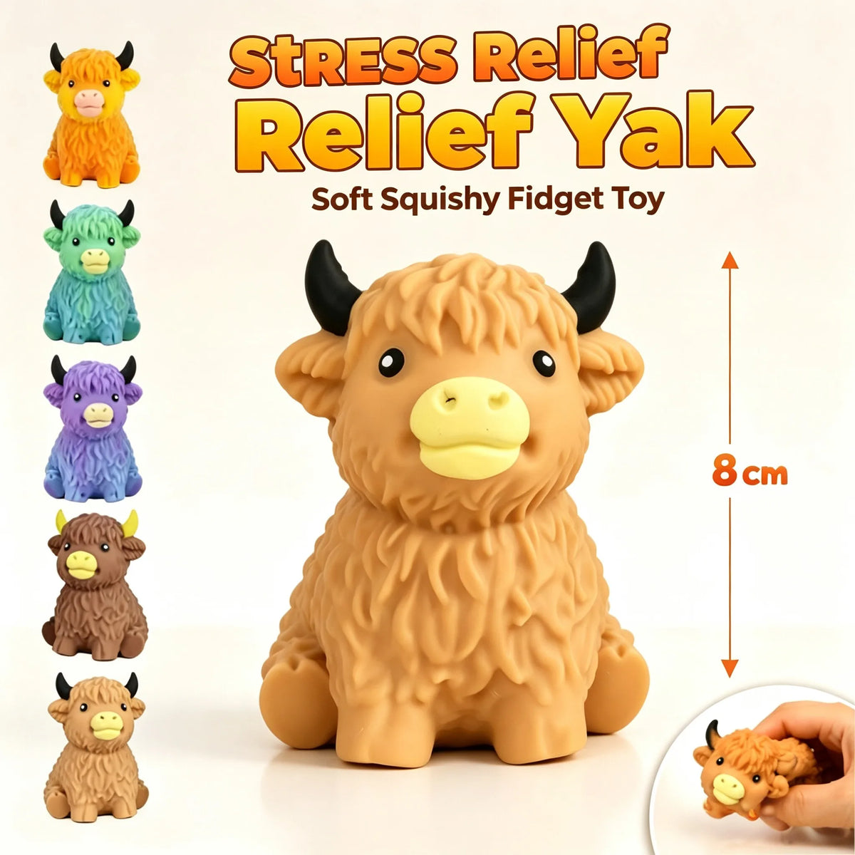 Scottish Highland Cow Squishy Slow Rebound Anxiety Relief Fidget Toy,Squishy Toys,Kid Toys,Juegos Para Niños,Cheese Squishy