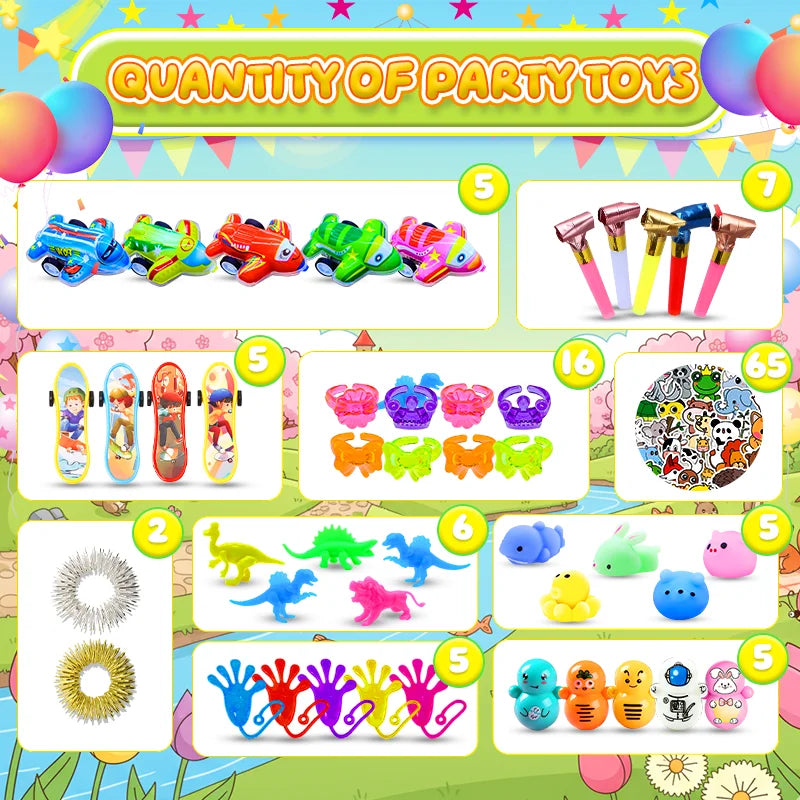 Kids Fidget Toys Party Favors Pack - Sensory Set Gifts with Stickers Goodie Bag Fillers Treasure Box Classroom Prizes for School