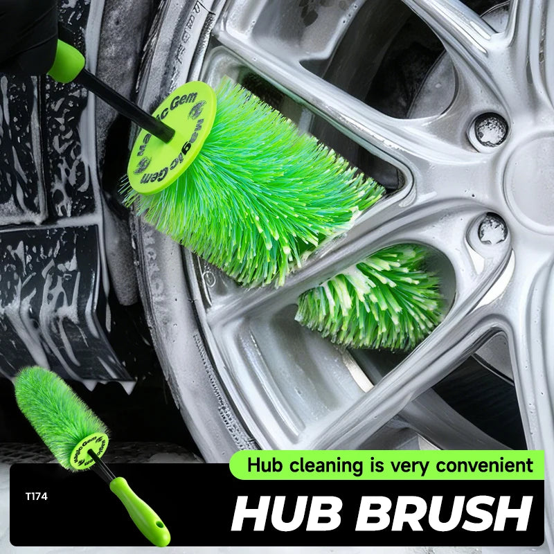 Magic Gem Car Wash Super Brush Plush Premium Wheels Brush Non-Slip Handle Easy To Cleaning Rims Spokes Wheel Barrel CarDetailing