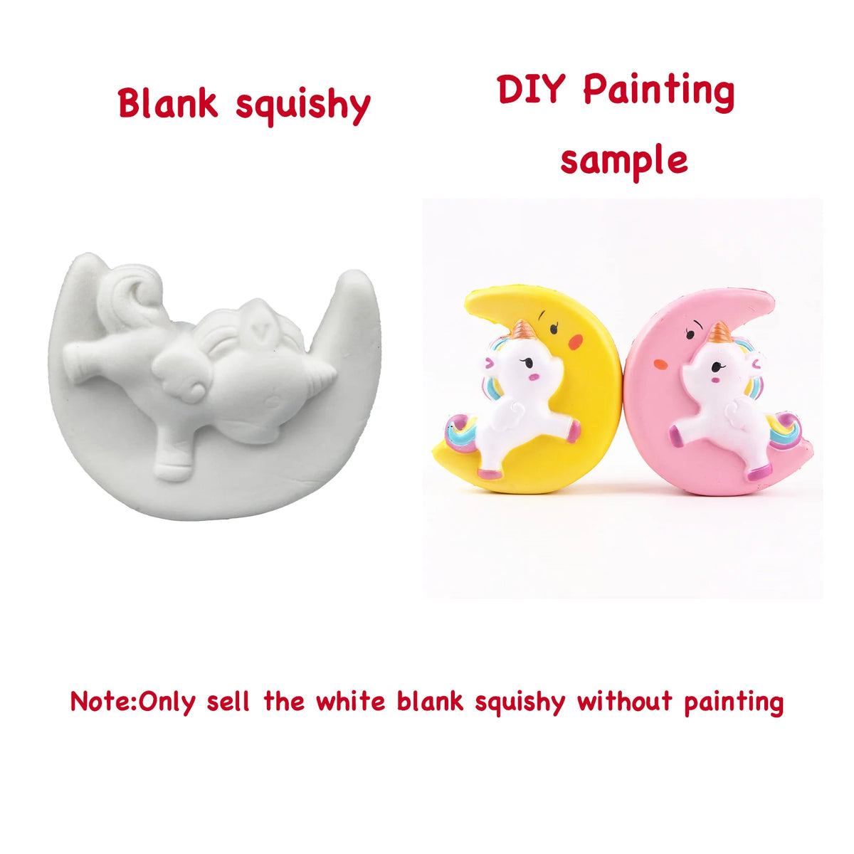 DIY Blank Squishy Toys,Slow Rise White Squishy Antistress Anxiety Anti Stress Relief Toys For Kids Children Painting ADHD Autism