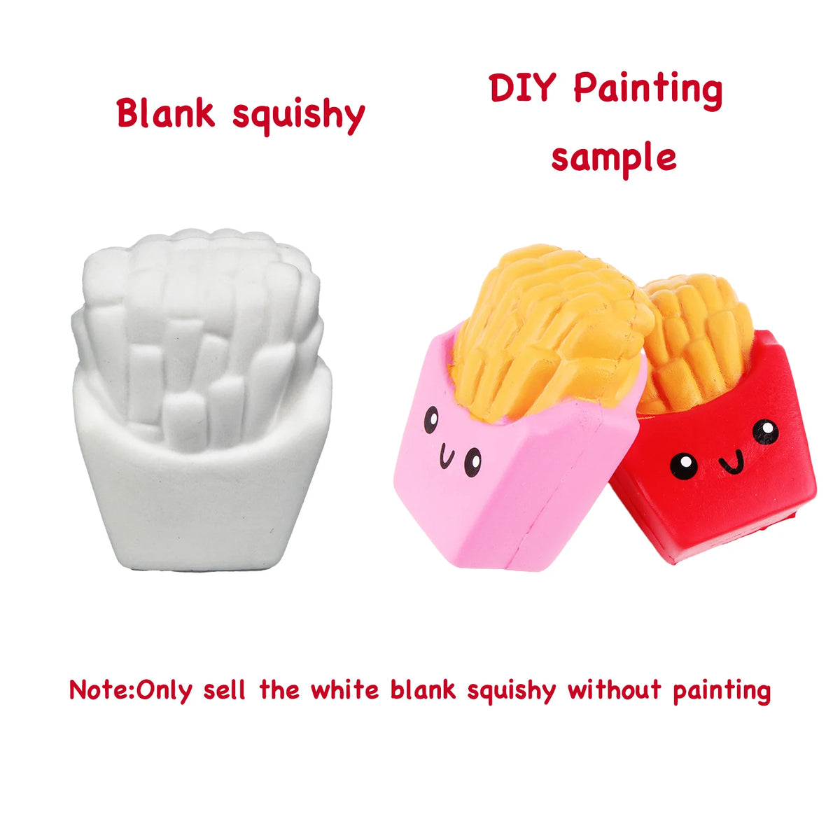 DIY Blank Squishy Toys,Slow Rise White Squishy Antistress Anxiety Anti Stress Relief Toys For Kids Children Painting ADHD Autism