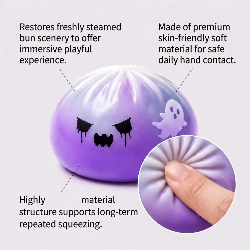 Halloween Dumpling Stress Toy Glitter Halloween Dumpling Pressure Dumpling Squishie Stress Relief Fidget Toy for Adults Gift