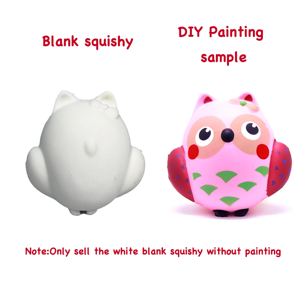 DIY Blank Squishy Toys,Slow Rise White Squishy Antistress Anxiety Anti Stress Relief Toys For Kids Children Painting ADHD Autism