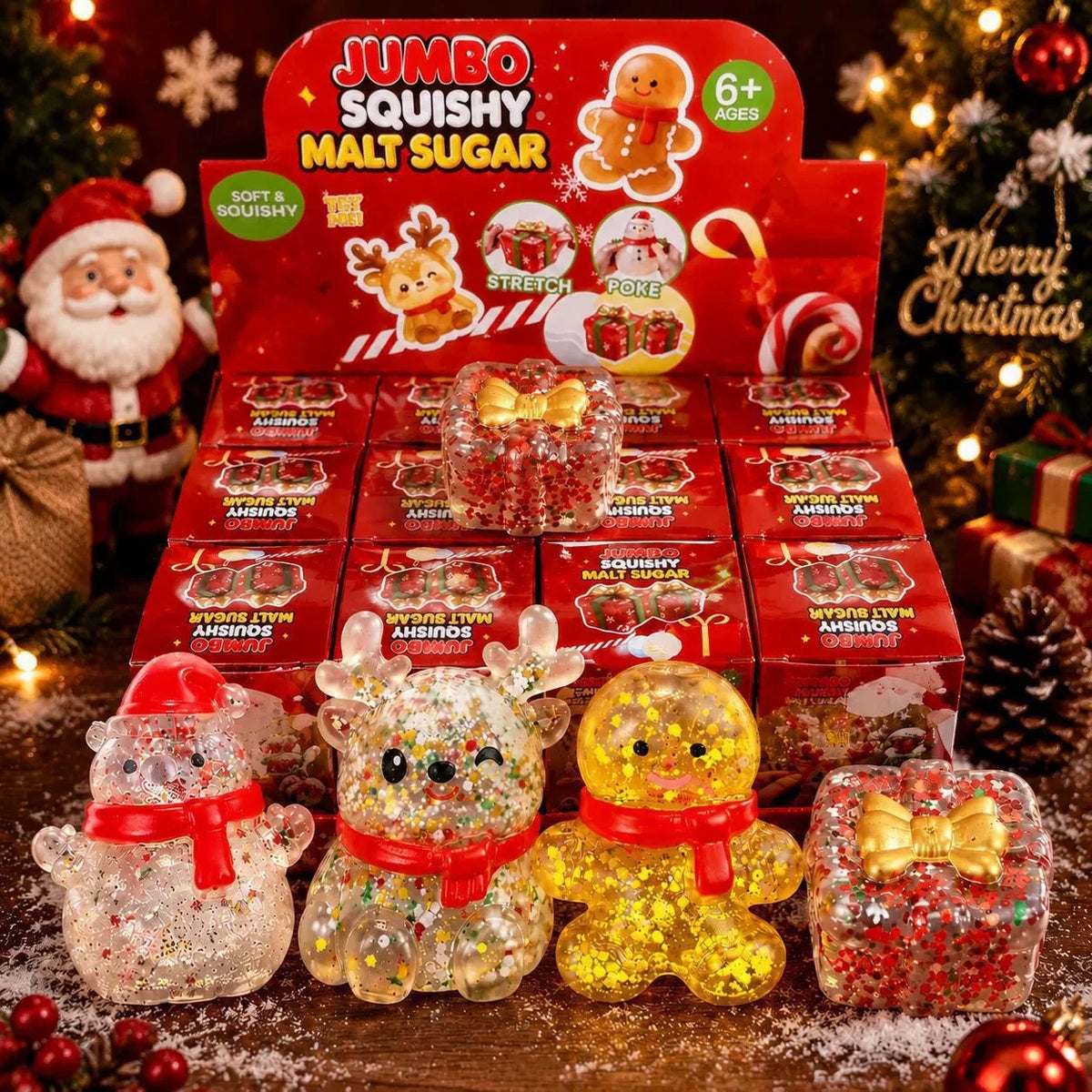 2026 Christmas Maltose Squishy Sequins Glitter Pumpkin Squeeze Balls Anti-stress Slow Rebound Pinch Toy Halloween Party Favors