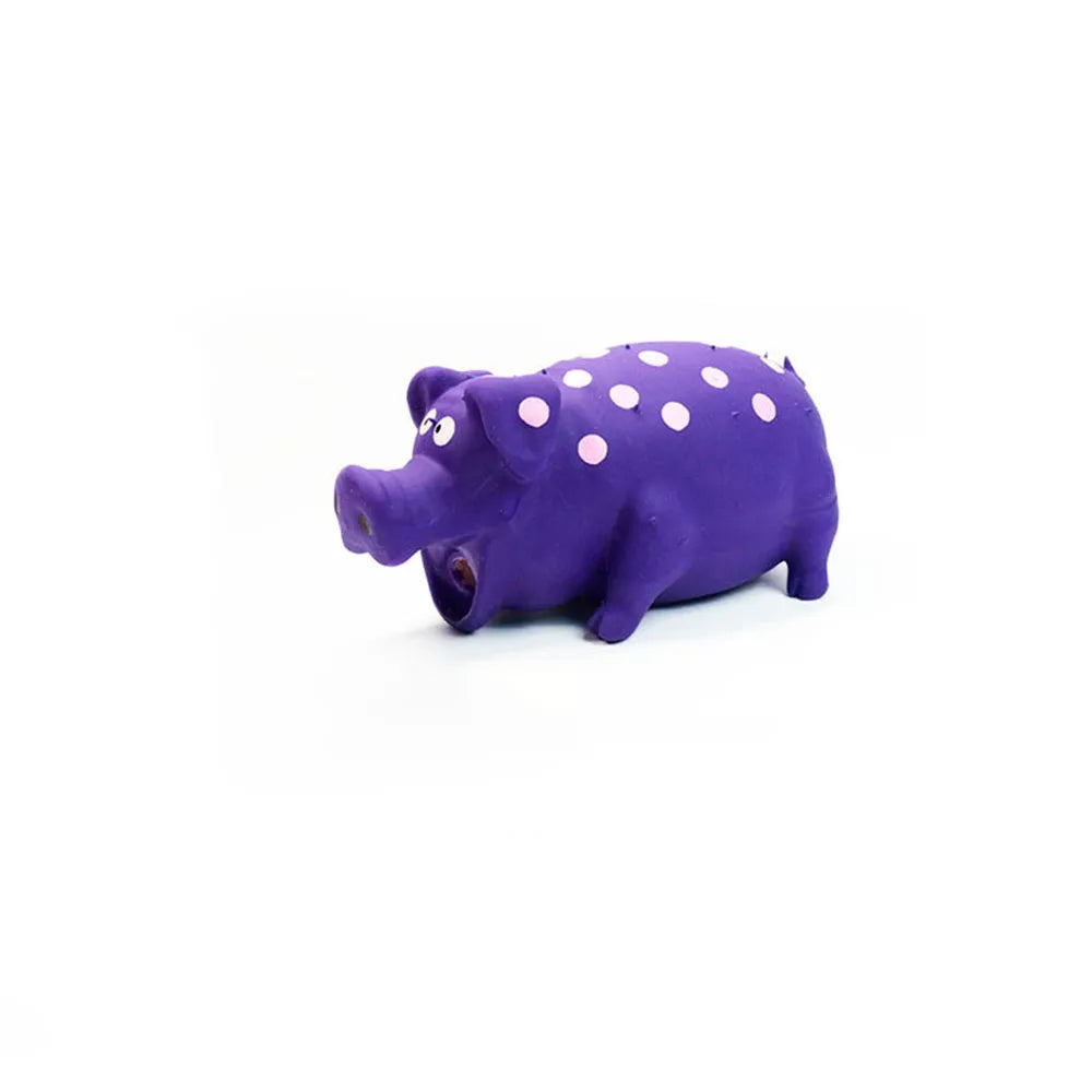 Pet Latex Pig Toy - Squeaky, Spotted, Durable Chew & Molar Toy for Dogs, Pet Puzzle Supplies