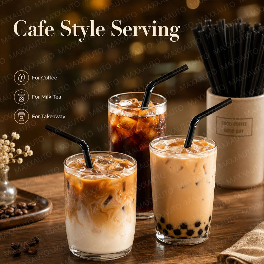 100-1000PCS Drinking Straw Biodegradable Reusable for Smoothies Birthday Wedding Party Kitchen Multicolor Straws Dropshipper