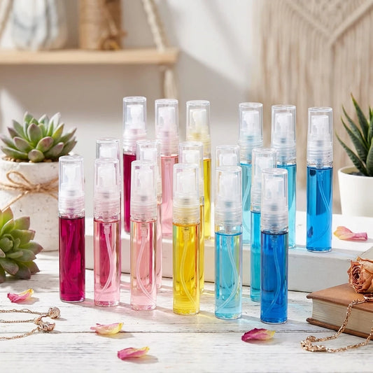 10/20/50Pcs Empty Mini Perfume Sample Bottles Glass Small Spray Bottle, Fine Mist Portable Perfume Travel Refillable Bottle