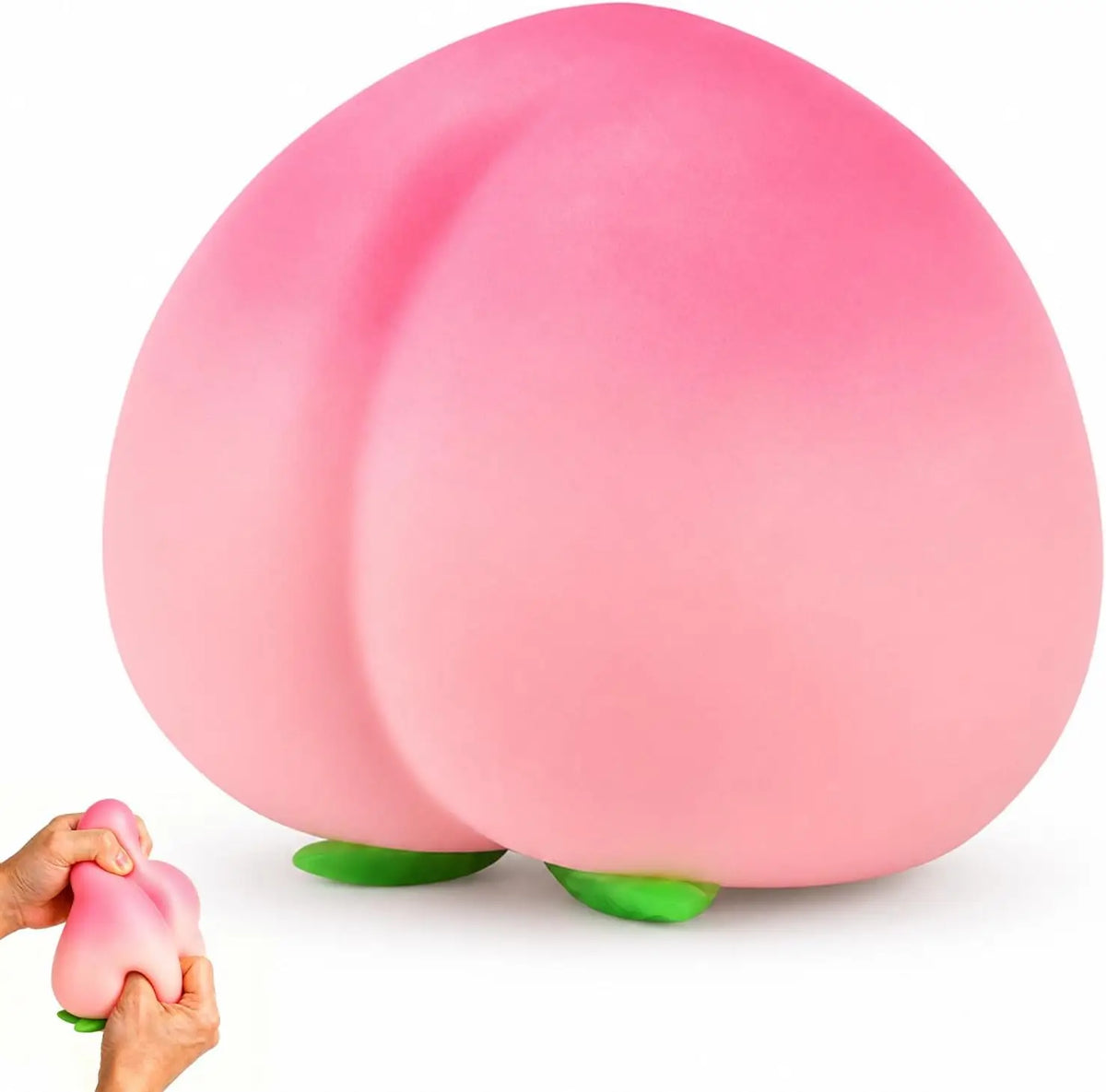 Peach Squishy, Jumbo Squeezy Fruit Stress Ball, Slow Rise Squishies, Soft Desk Decor (6 inch Peach)