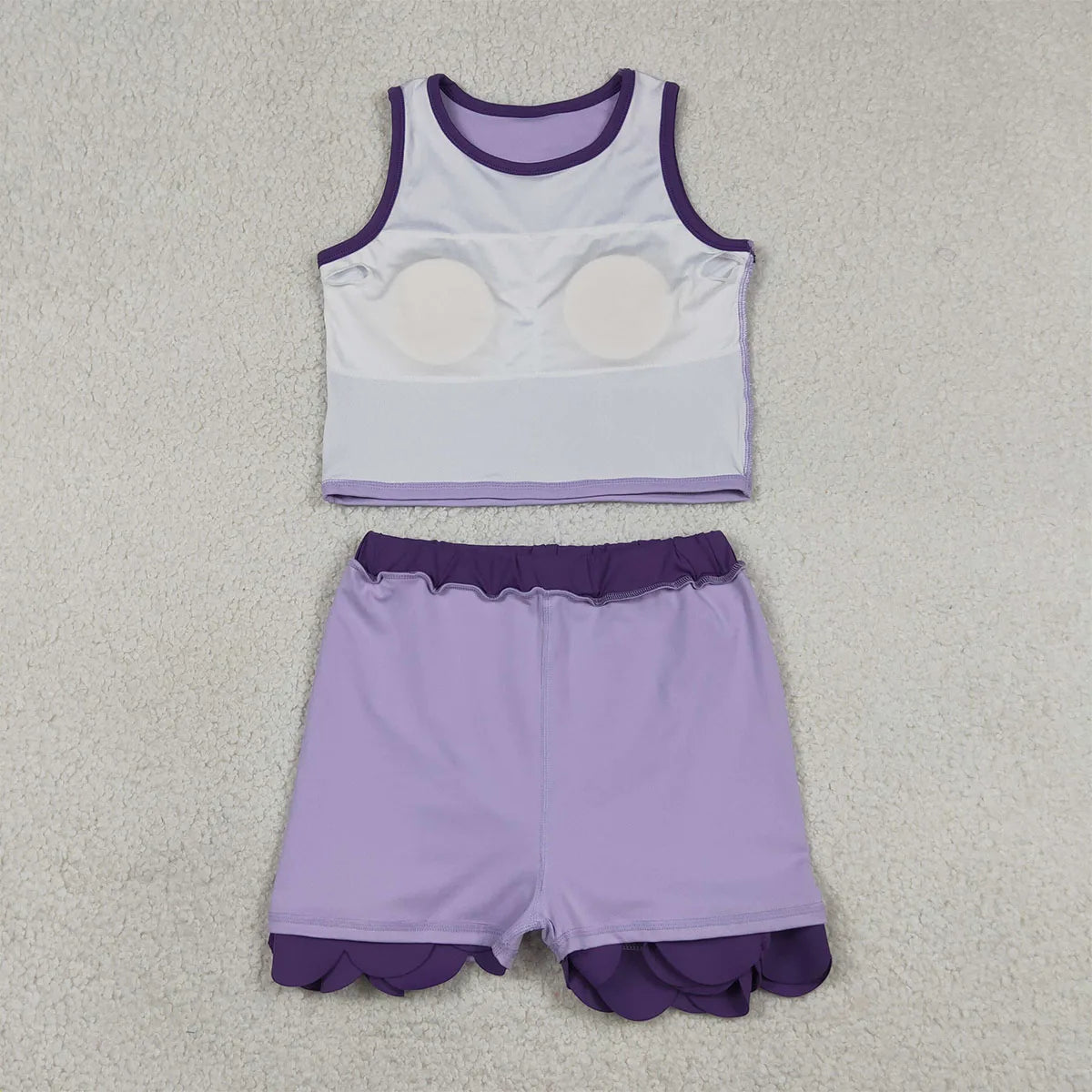 Summer Sibling Baby Girl Clothes Sets Sleeveless Vests Top Scallop Skirt Shorts Yoga Mother Kids Comfy Outfit Clothing Wholesale