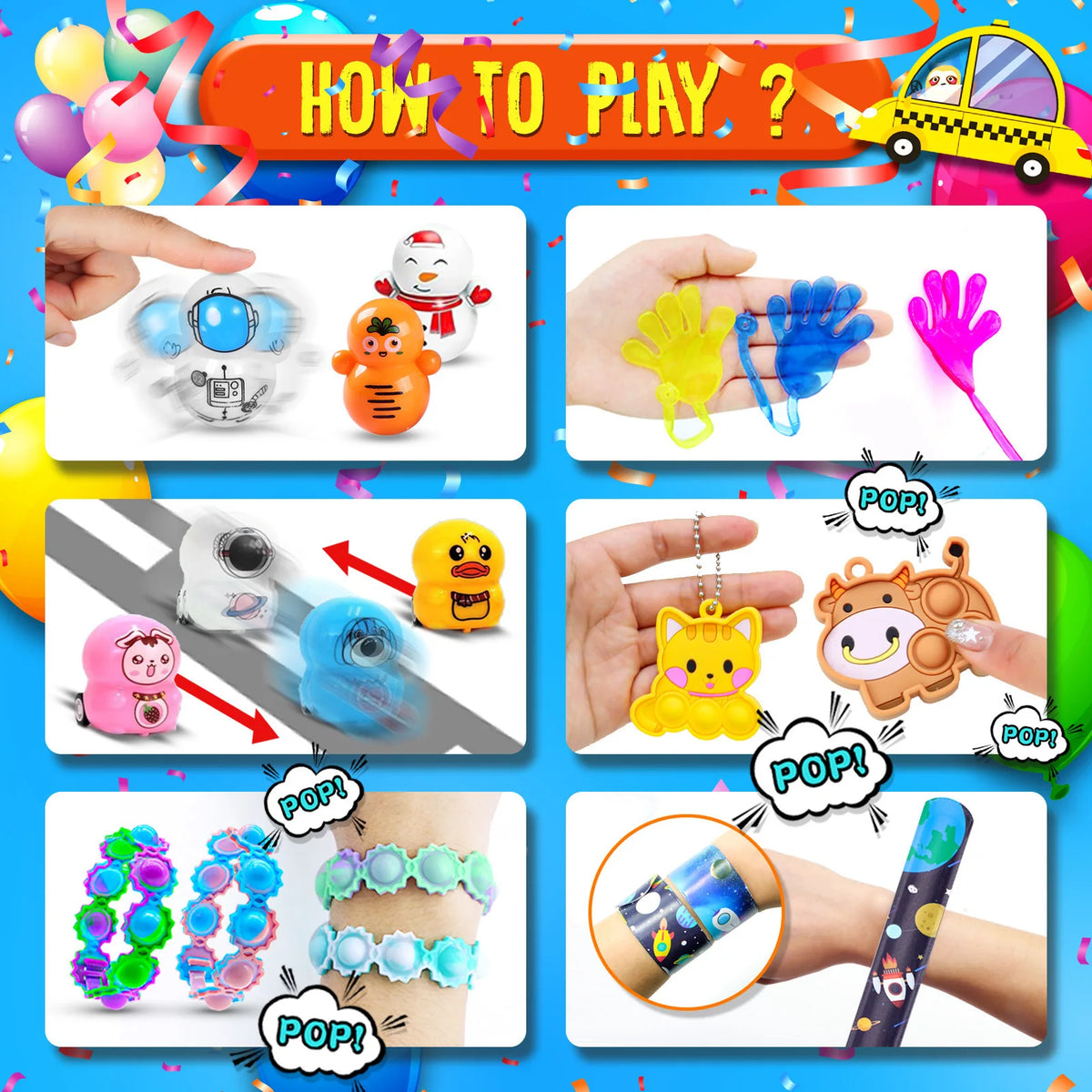 Kids Fidget Toys Party Favors Pack - Sensory Set Gifts with Stickers Goodie Bag Fillers Treasure Box Classroom Prizes for School