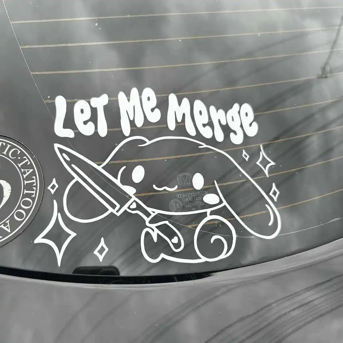 Let Me Merge Car Vinyl Decals Cute Girly Car Bumper Stickers Kawaii Car Vinyl Decoration Accessories