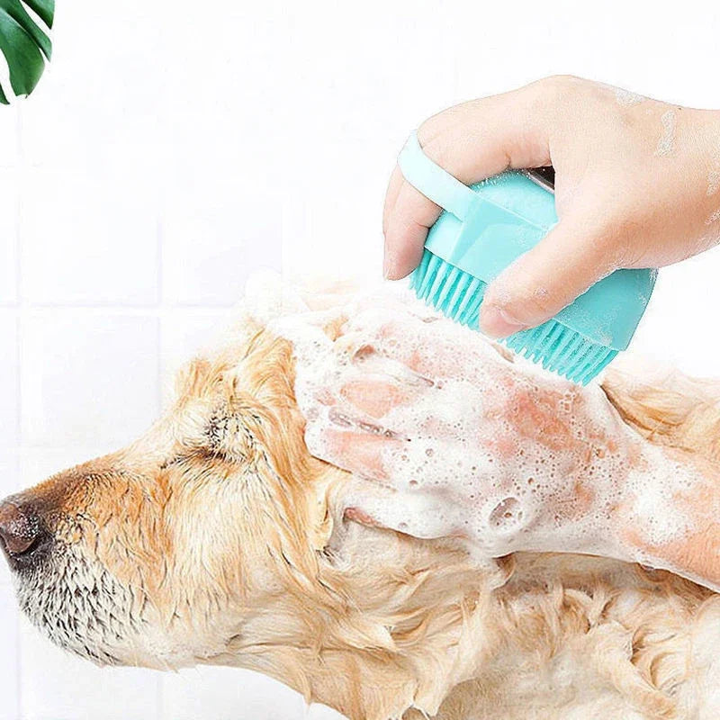Pet Shampoo Massage Brush, Soft Silicone Grooming Comb for Dog Cat Bathing Shower Puppy Kitten Bathroom Accessories