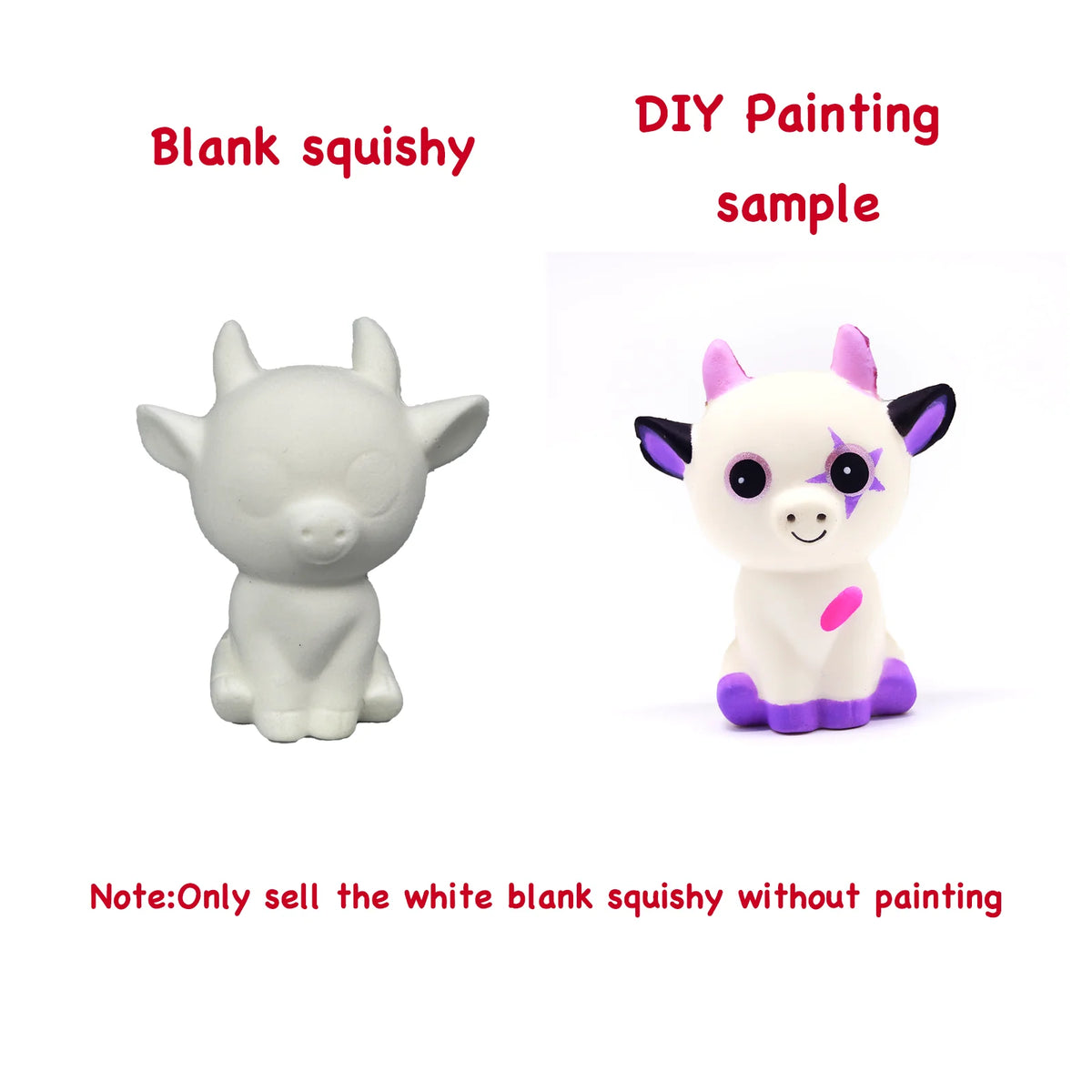 DIY Blank Squishy Toys,Slow Rise White Squishy Antistress Anxiety Anti Stress Relief Toys For Kids Children Painting ADHD Autism