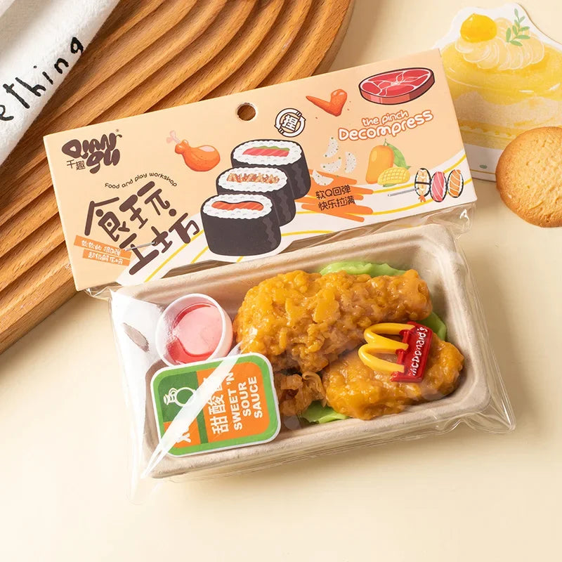 Squishy Food Simulation Fried Chicken Taba Squishy Toys Dumpling Sushi Mochi Squishy Stress Toy Squeeze Fidget Squish Gift