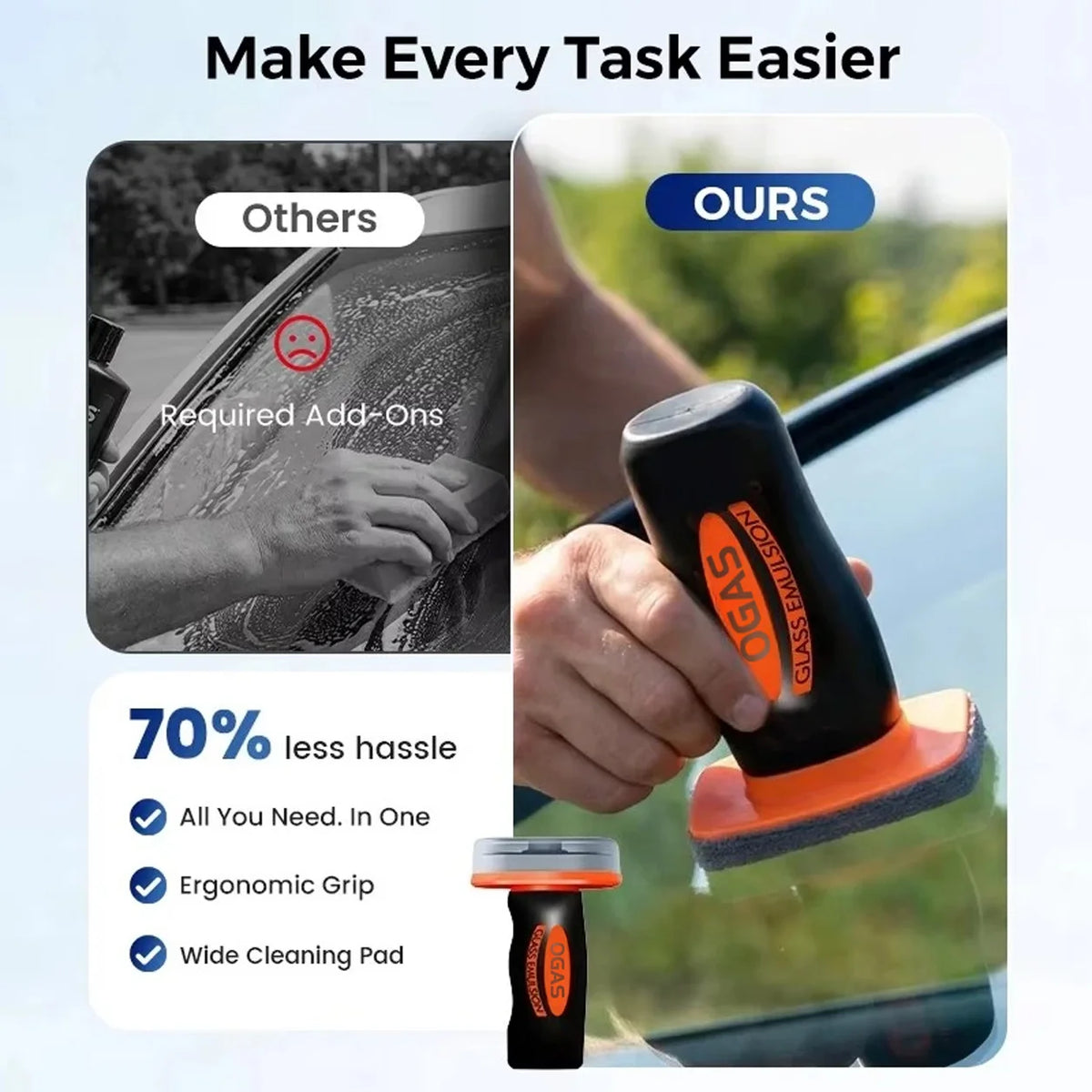 100g Car Windshield Glass Rain Repellent Glass Windshield Cleaner Anti Fog Anti-rain Car Oil Film Removal Hydrophobic Cleaner